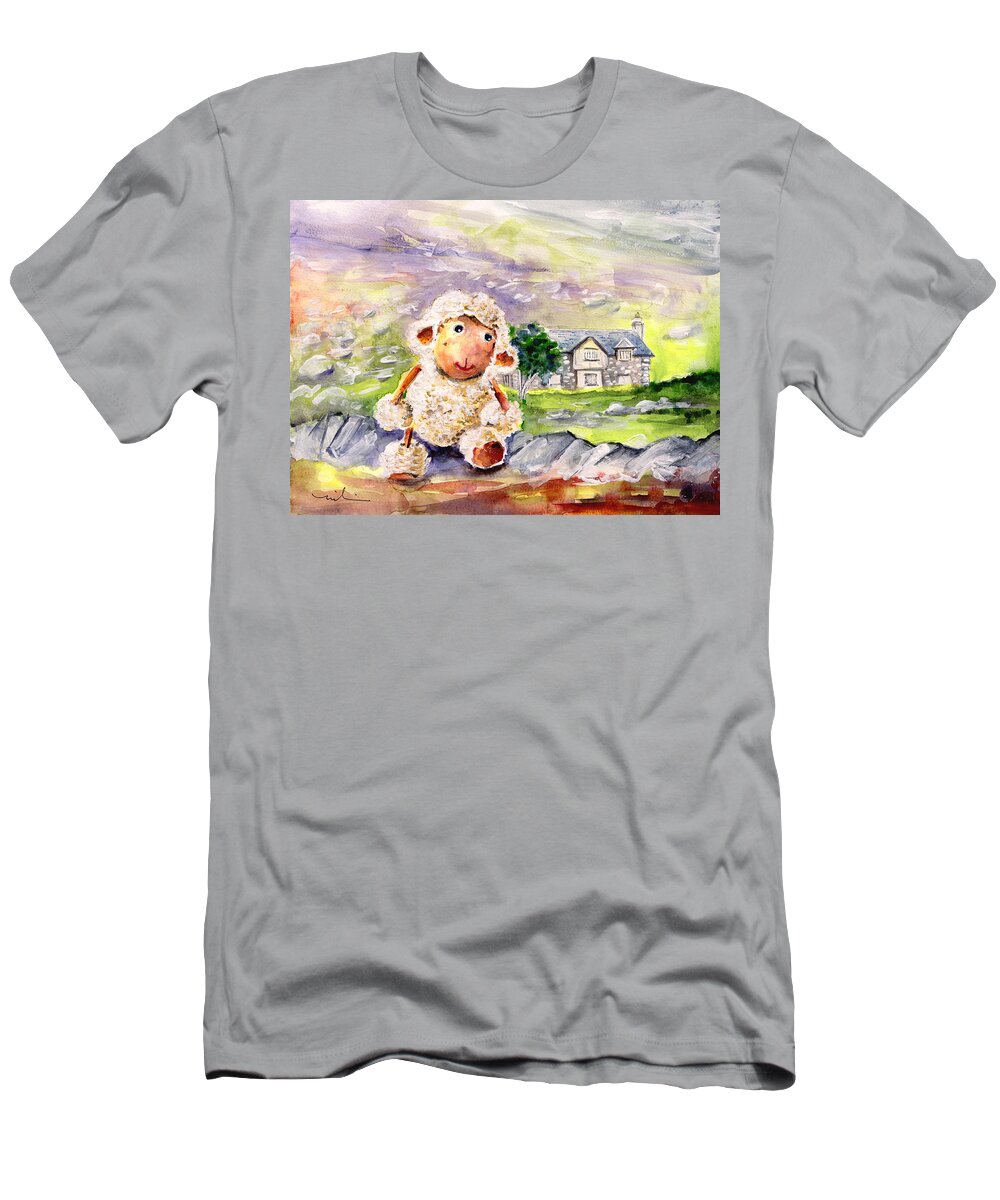 Animals T-Shirt featuring the painting Mary The Scottish Sheep by Miki De Goodaboom