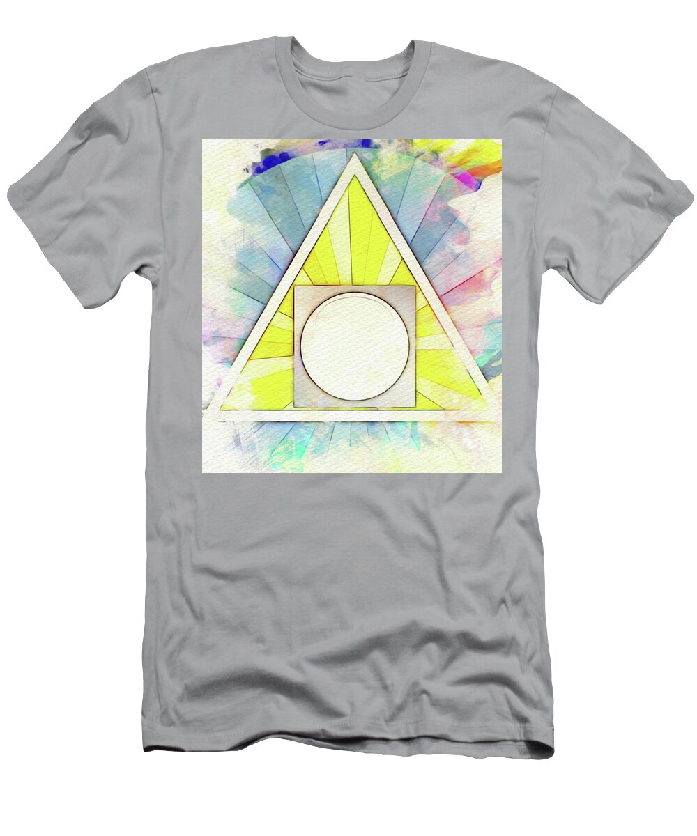 Alchemy T-Shirt featuring the painting Masonic Symbolism - Alchemy by Esoterica Art Agency