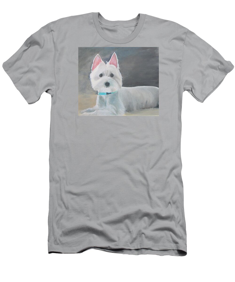 Westie T-Shirt featuring the painting Meli by Paula Pagliughi