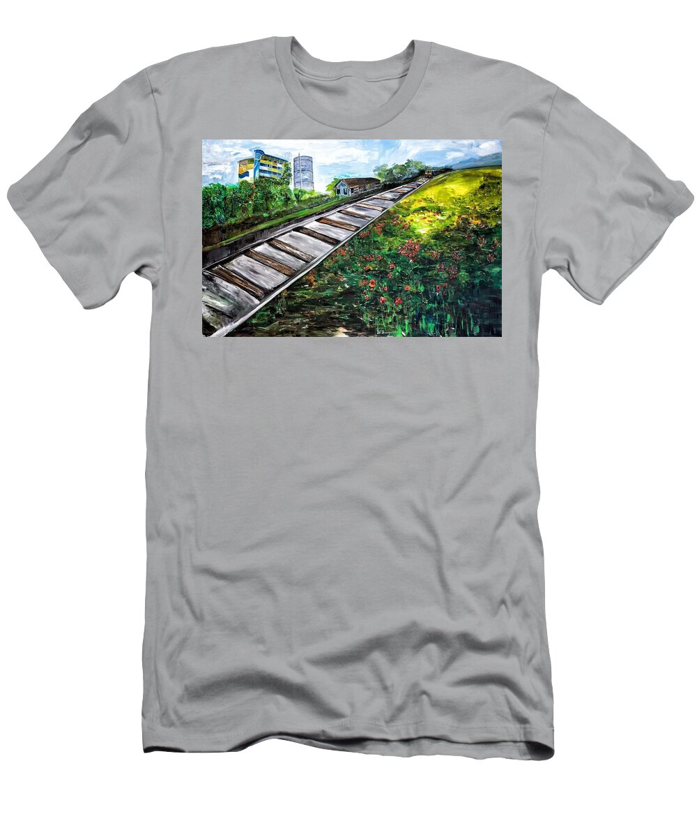 Commonwealth Singapore T-Shirt featuring the painting Memories of Commonwealth by Belinda Low