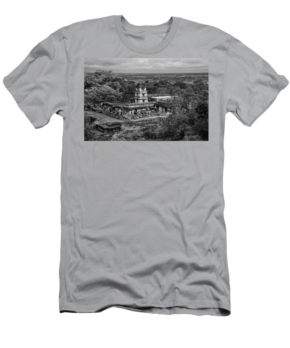 Palenque T-Shirt featuring the photograph Mesoamerican Plaza at Palenque by Jurgen Lorenzen