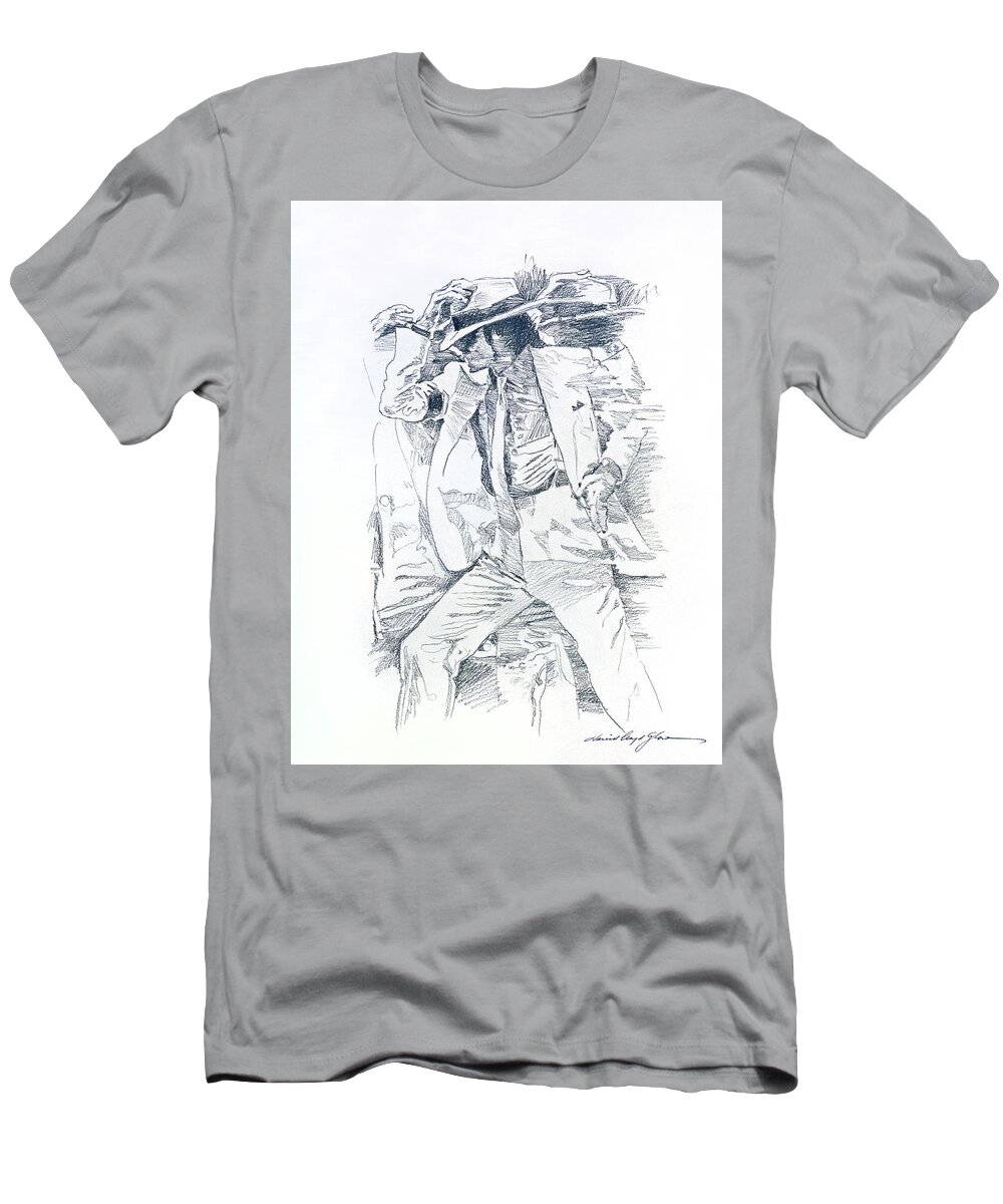 Michael Jackson T-Shirt featuring the drawing Michael Smooth Criminal II by David Lloyd Glover