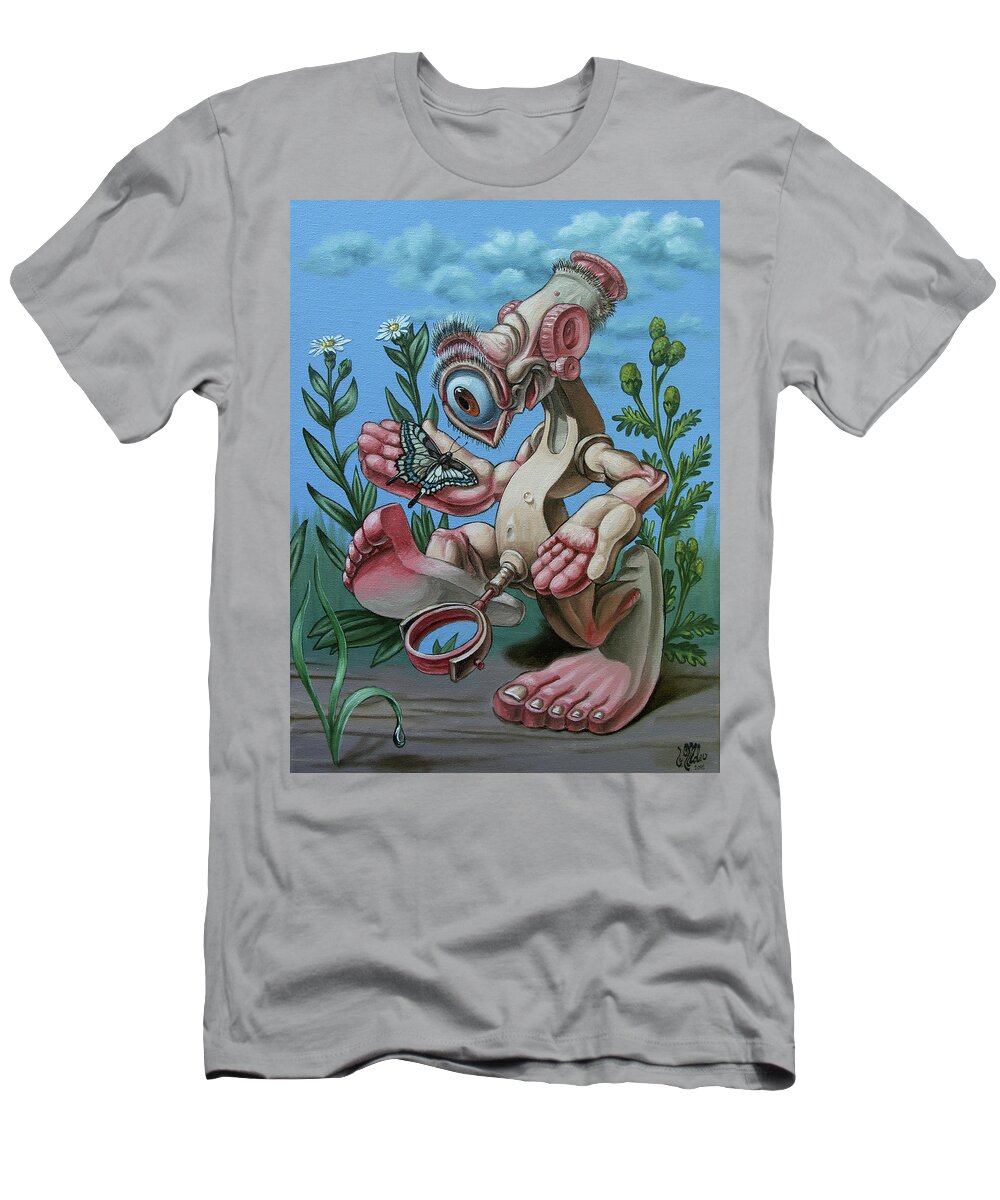 Piquancy T-Shirt featuring the painting Microscope Unchained by Victor Molev