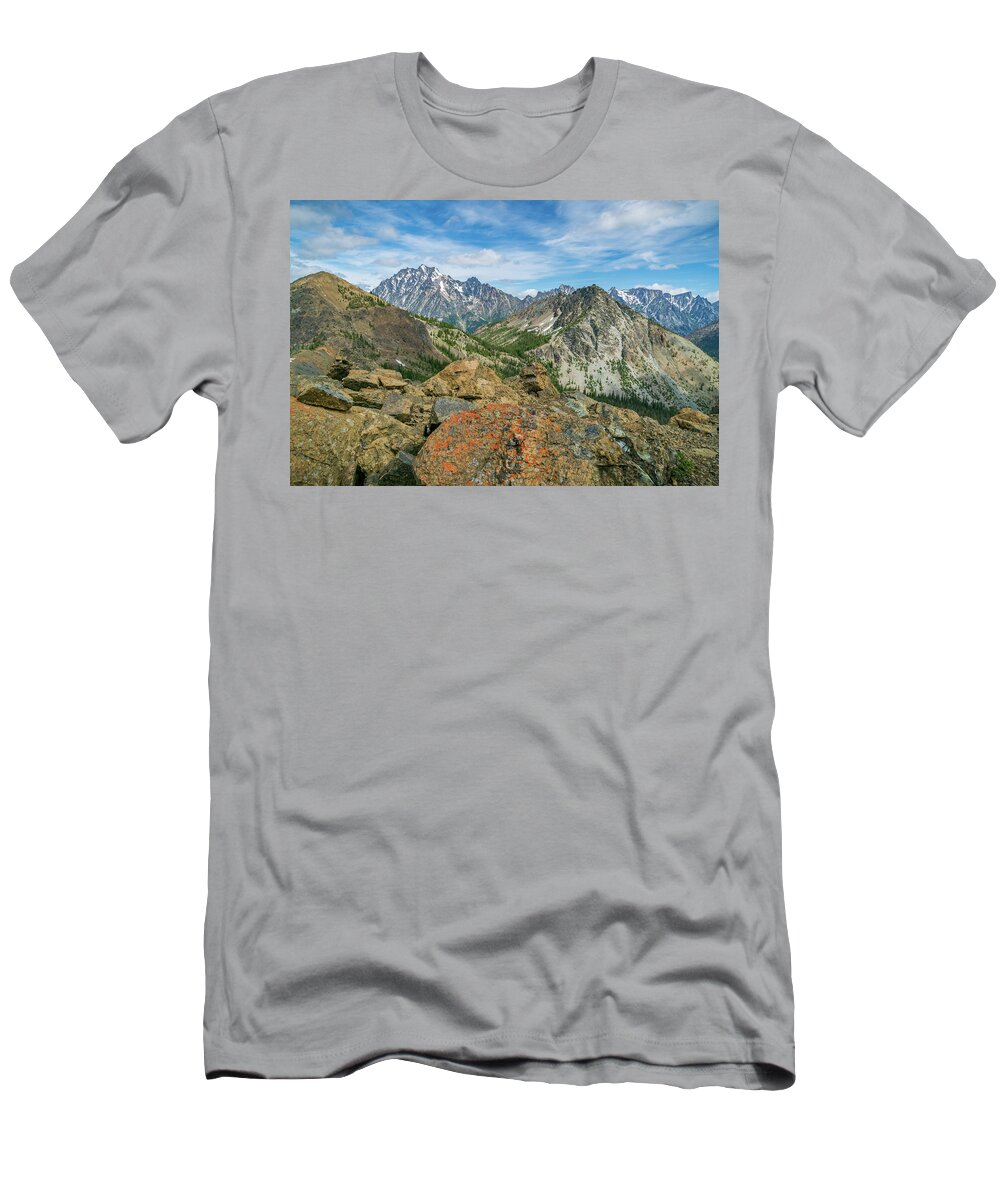 Mountain T-Shirt featuring the photograph Midday at Iron Peak by Ken Stanback