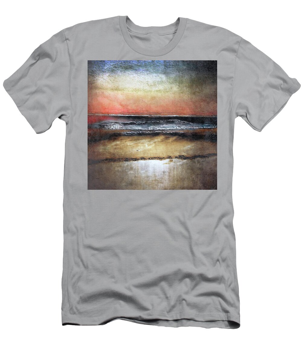 Seascape T-Shirt featuring the digital art Midnight Sands Gloucester by Sand And Chi