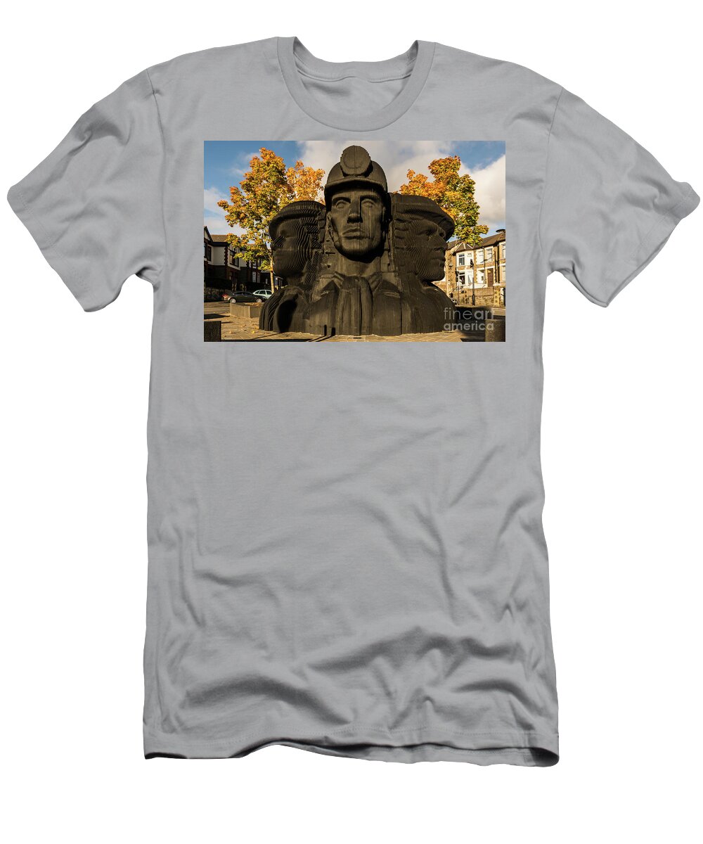 Bargoed Miners T-Shirt featuring the photograph Miners In The Autumn by Steve Purnell