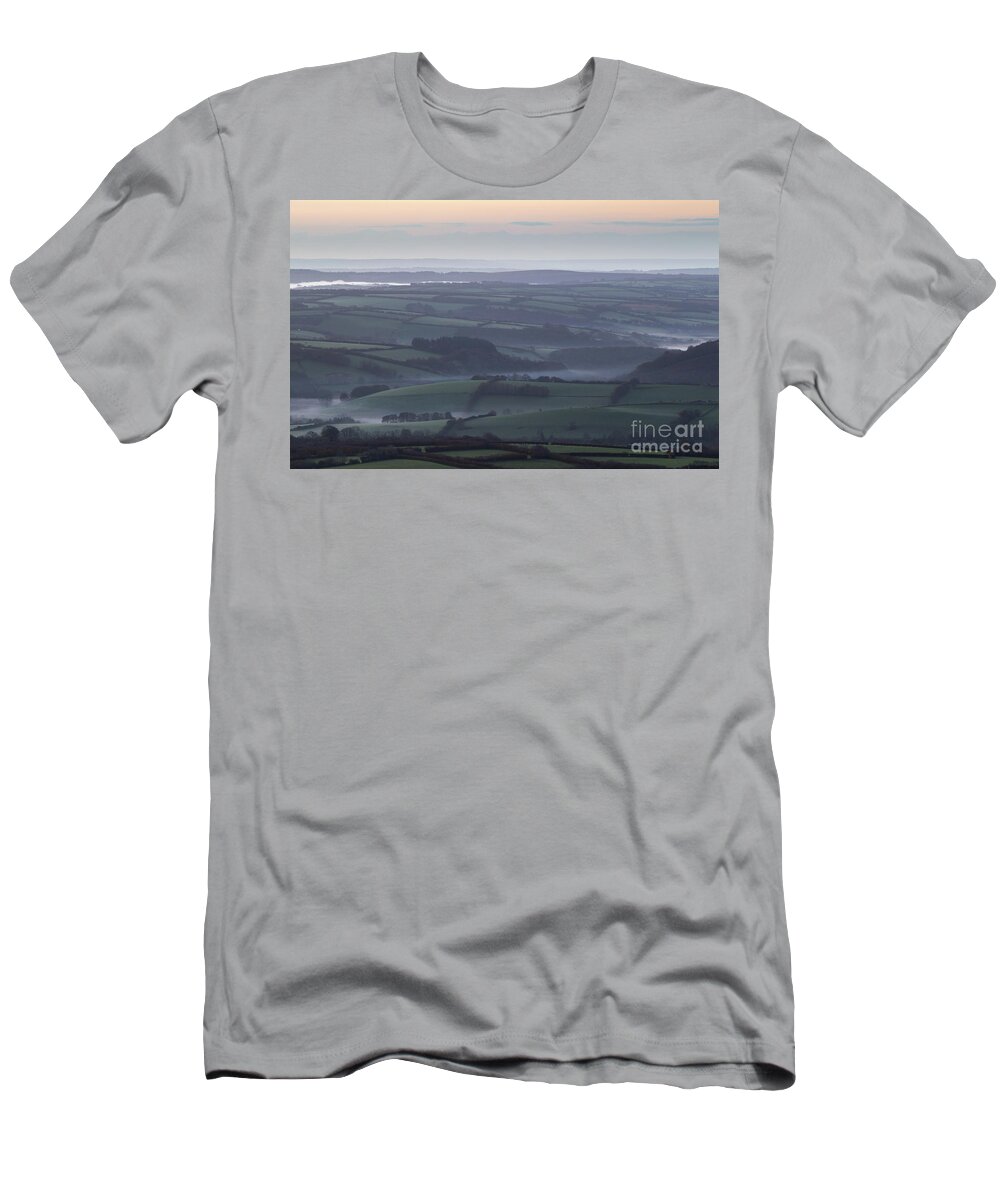 Exmoor T-Shirt featuring the photograph Misty Morning on Exmoor by Andy Myatt
