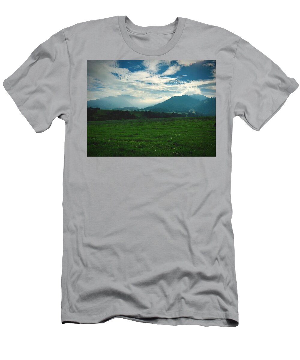 Mountain T-Shirt featuring the photograph Misty Mountain Hop by Brad Hodges