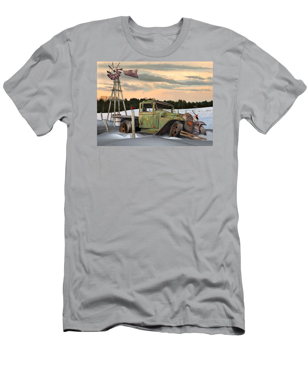 Ford T-Shirt featuring the digital art Model A Flatbed by Stuart Swartz
