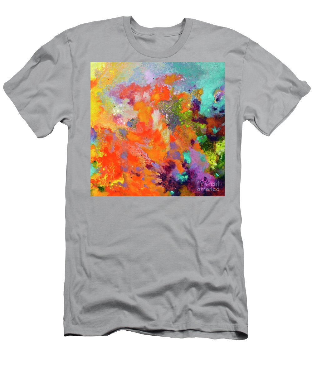 Abstract T-Shirt featuring the painting Momentum, Canvas Two by Sally Trace