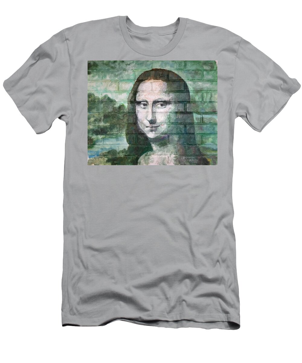 Mona Lisa T-Shirt featuring the painting Mona Lisa by Stan Tenney