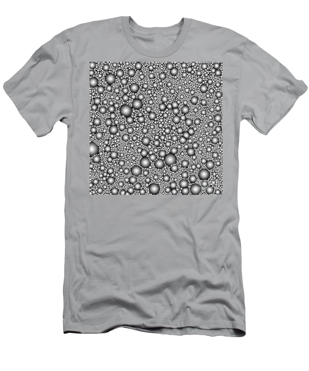 Cluster T-Shirt featuring the digital art Monochrome Macro Cluster by Phil Perkins