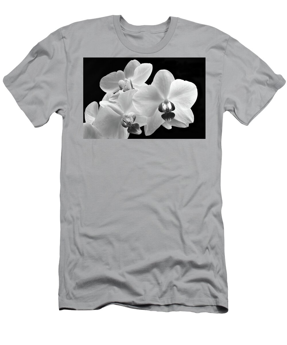Orchid T-Shirt featuring the photograph Monochrome Orchid by Terence Davis