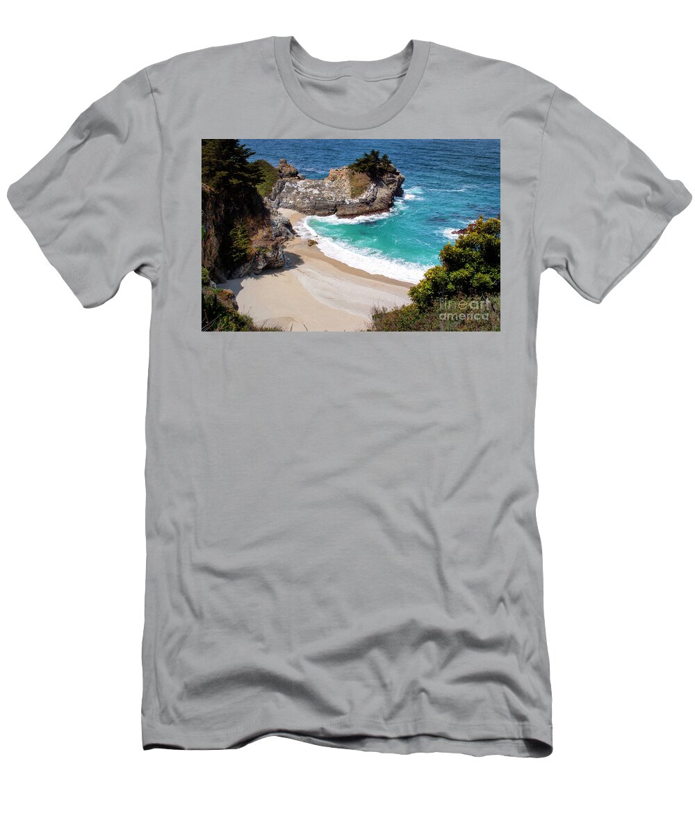 Monterey Private Beach T-Shirt featuring the photograph Monterey Private Beach Large Canvas Art, Canvas Print, Large Art, Large Wall Decor, Home Decor by David Millenheft