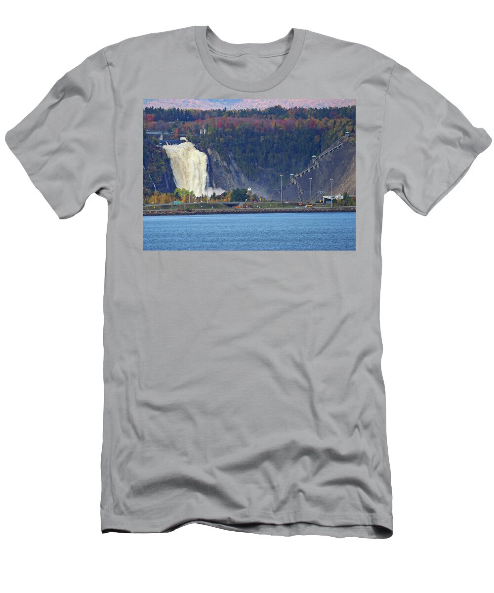 Waterfalls T-Shirt featuring the photograph Montmorency Falls by Farol Tomson