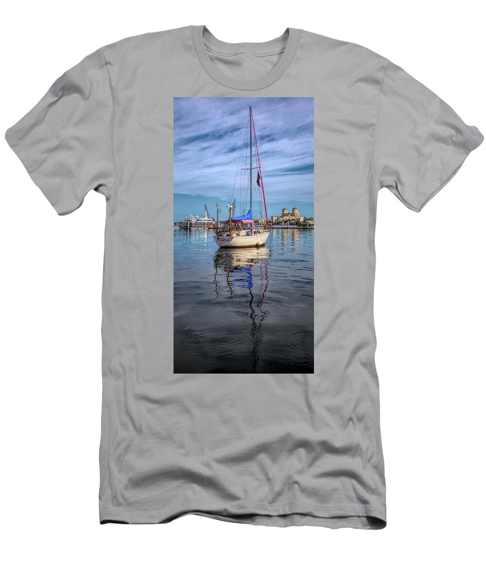 Boats T-Shirt featuring the photograph Morning Float in HDR Detail by Debra and Dave Vanderlaan