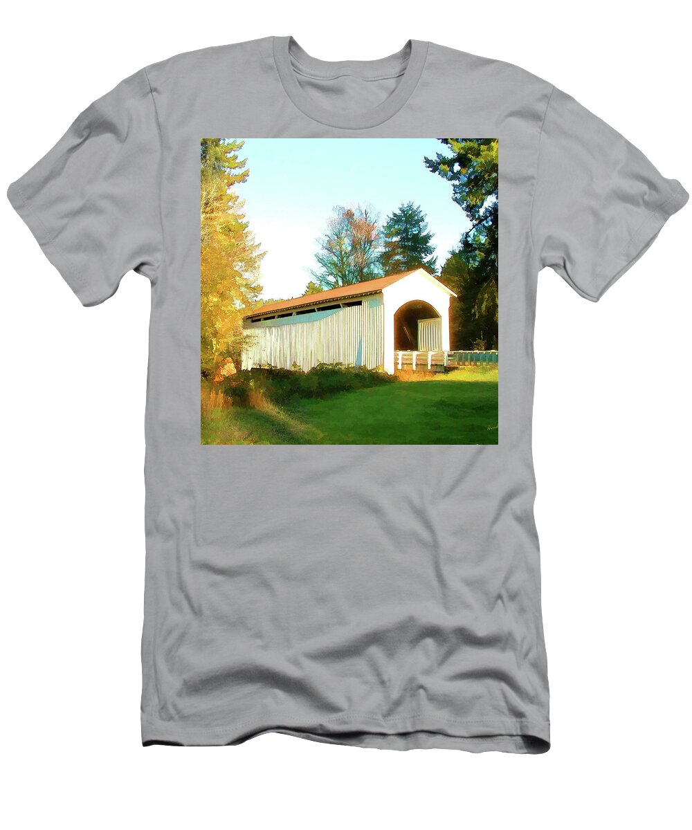 Covered Bridges T-Shirt featuring the photograph Mosby Creek Covered Bridge by Wendy McKennon