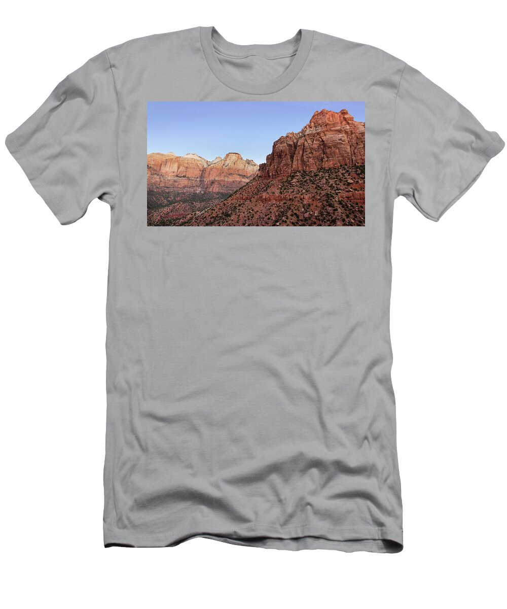 Zion T-Shirt featuring the photograph Mountain Vista at Zion by James Woody