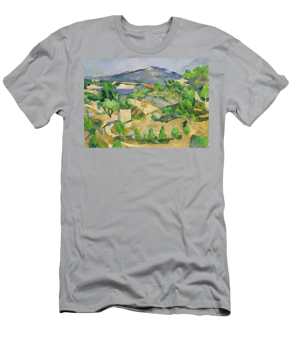Mountains T-Shirt featuring the painting Mountains in Provence by Paul Cezanne