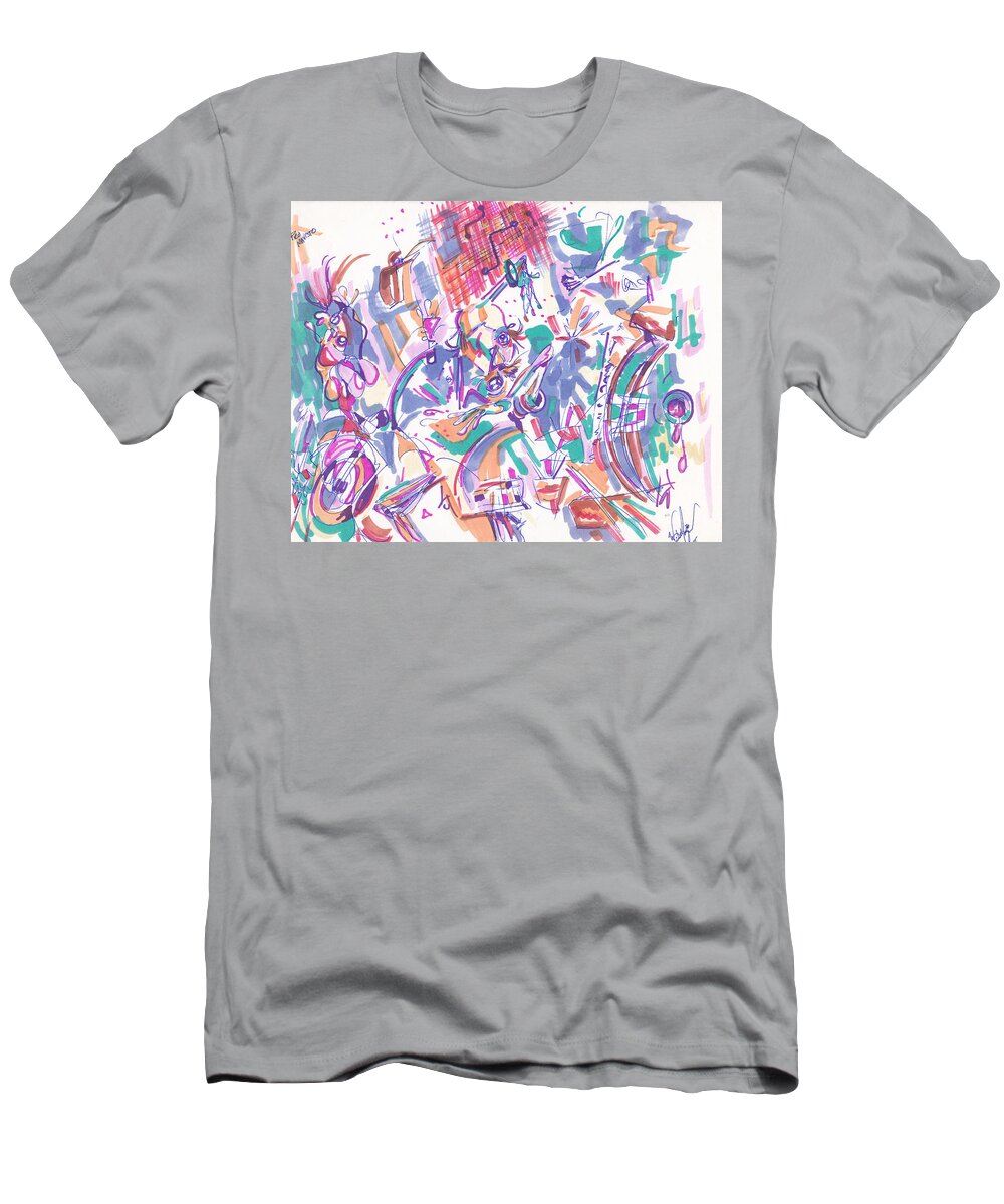 Abstract T-Shirt featuring the drawing Movement in B Flat by Wayne Monninger