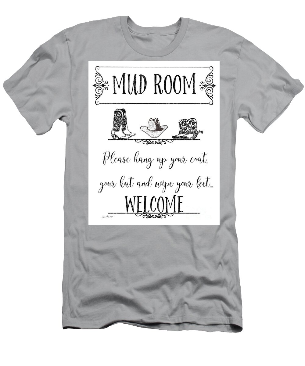 Mud T-Shirt featuring the digital art Mud Room-E by Jean Plout