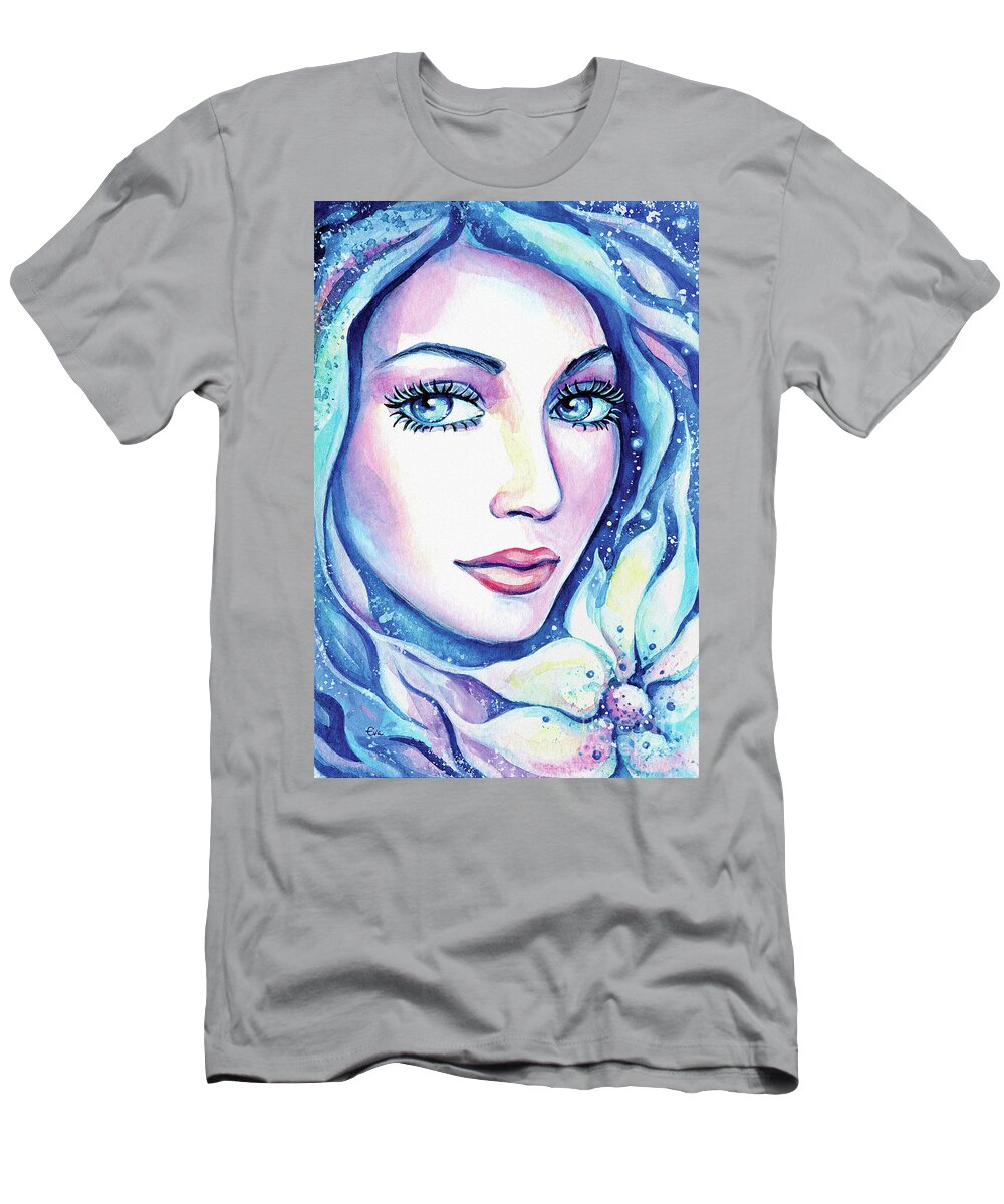 Flower Fairy T-Shirt featuring the painting Mysterious Flower by Eva Campbell