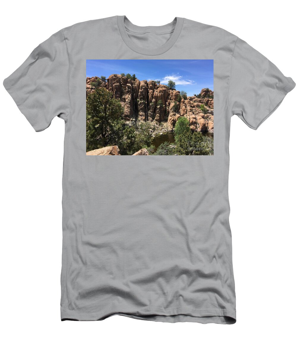 Rocks T-Shirt featuring the photograph Nature at Pevine by Pamela Henry