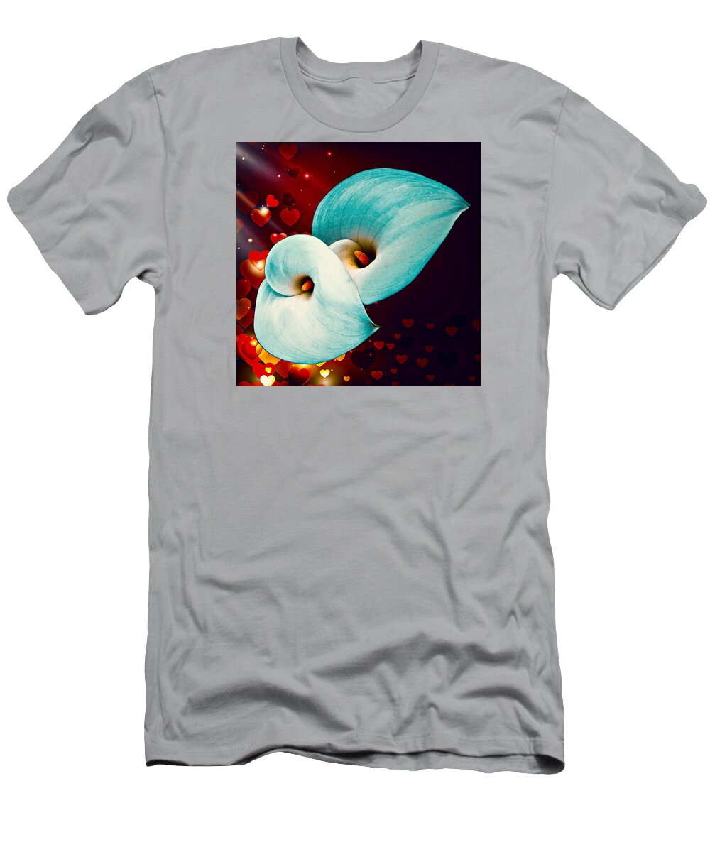 Calla Lily T-Shirt featuring the photograph Natures Heart by Nick Kloepping