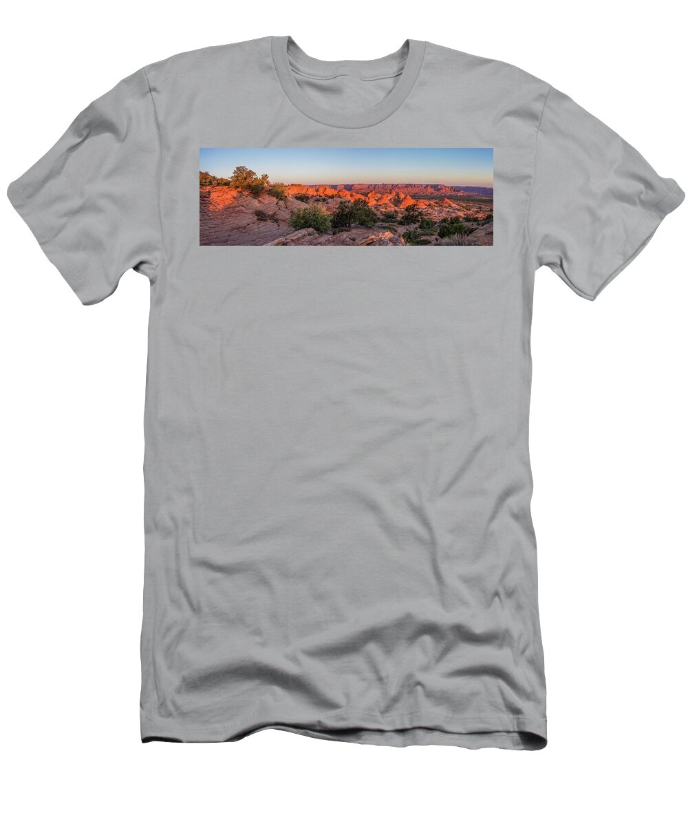 Panorama T-Shirt featuring the photograph Navajo Land Morning Splendor by Lon Dittrick