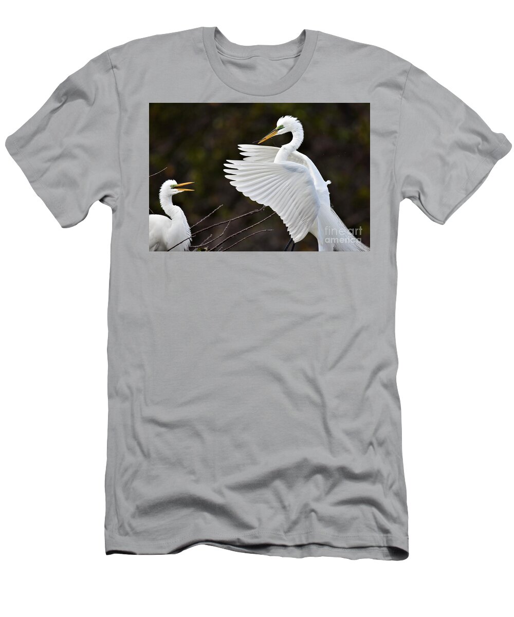 Great Egrets Nesting T-Shirt featuring the photograph Nest For Two by Julie Adair