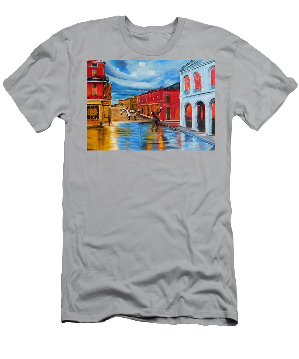 New Orleans T-Shirt featuring the painting New Orleans Parade by Lloyd Dobson