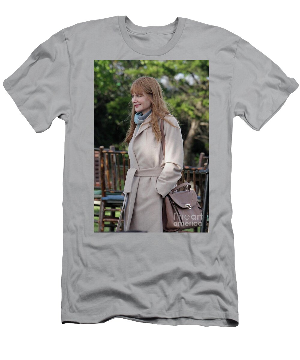 Nicole Kidman T-Shirt featuring the photograph Actress Nicole Kidman as Celeste Wright On Site Of Big Little Lies by Monterey County Historical Society
