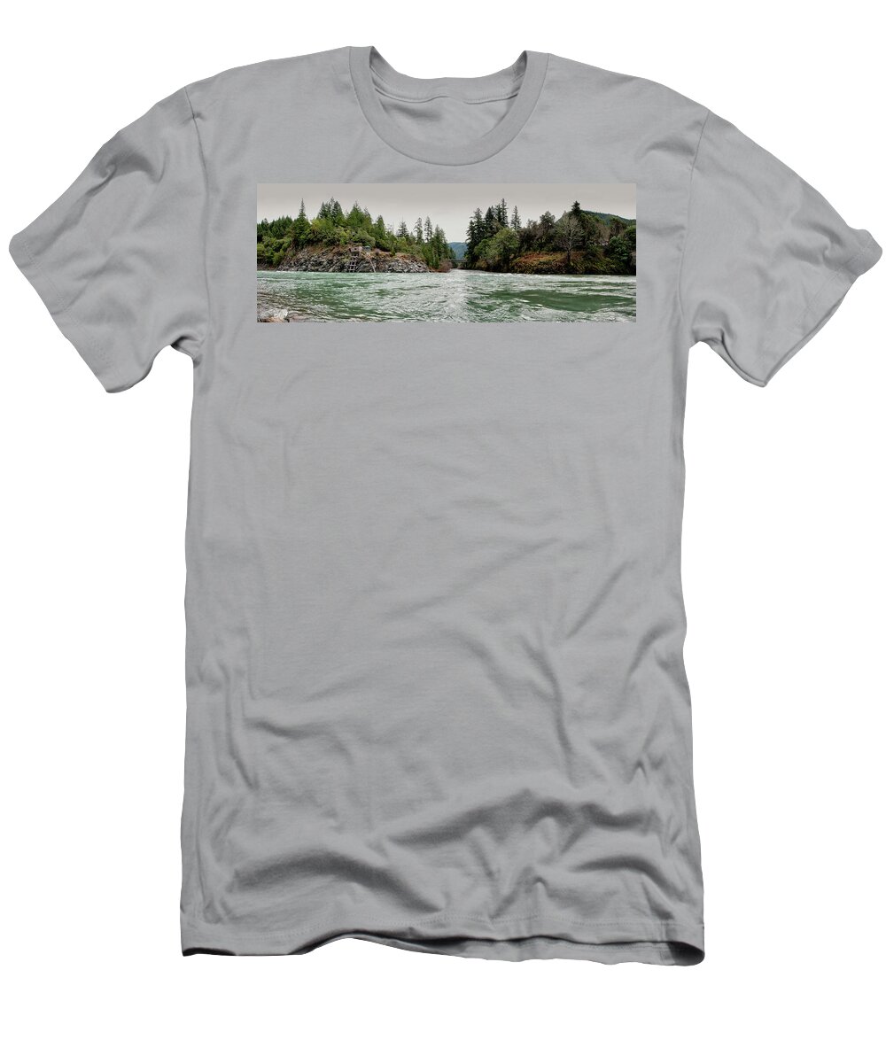 Del Norte County T-Shirt featuring the photograph North Fork and Middle Fork of Smith River by Betty Depee