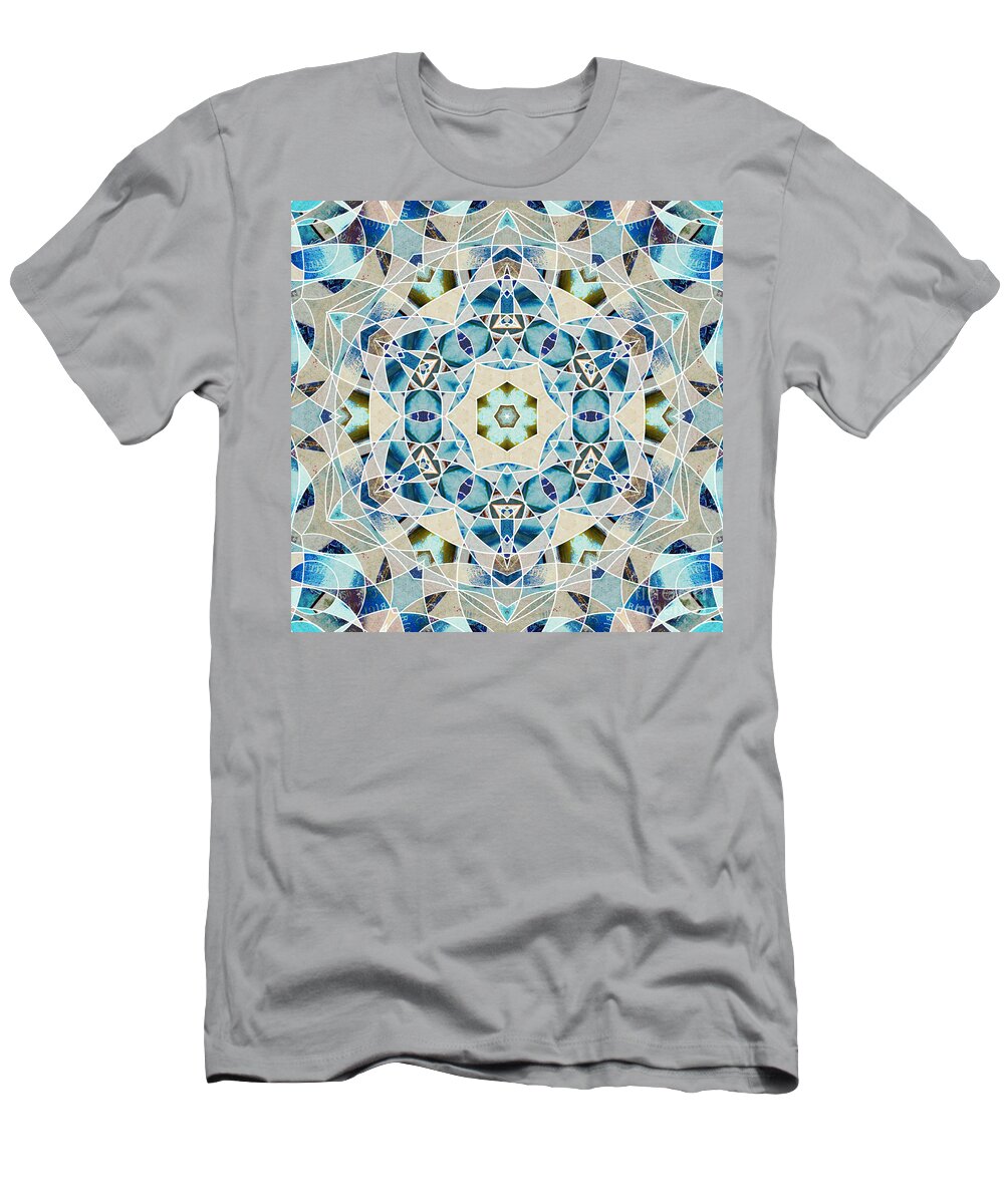 Mandala T-Shirt featuring the digital art Ocean Breeze - m07 by Variance Collections