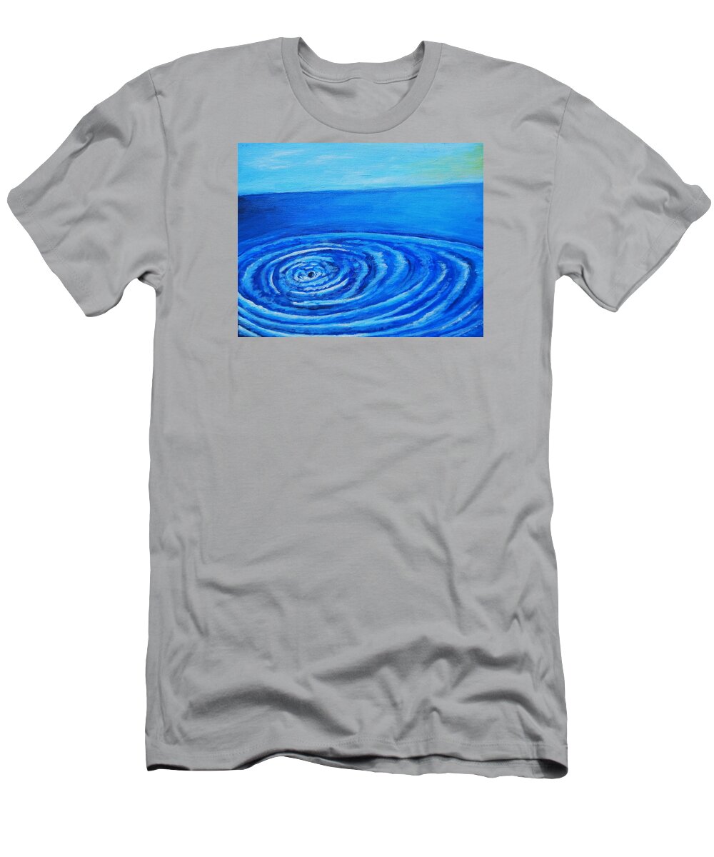Ocean T-Shirt featuring the painting Ocean Ripple by April Harker
