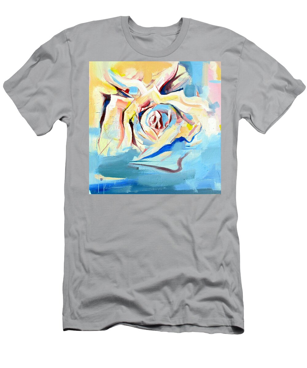 Florals T-Shirt featuring the painting Ocean Rose by John Gholson
