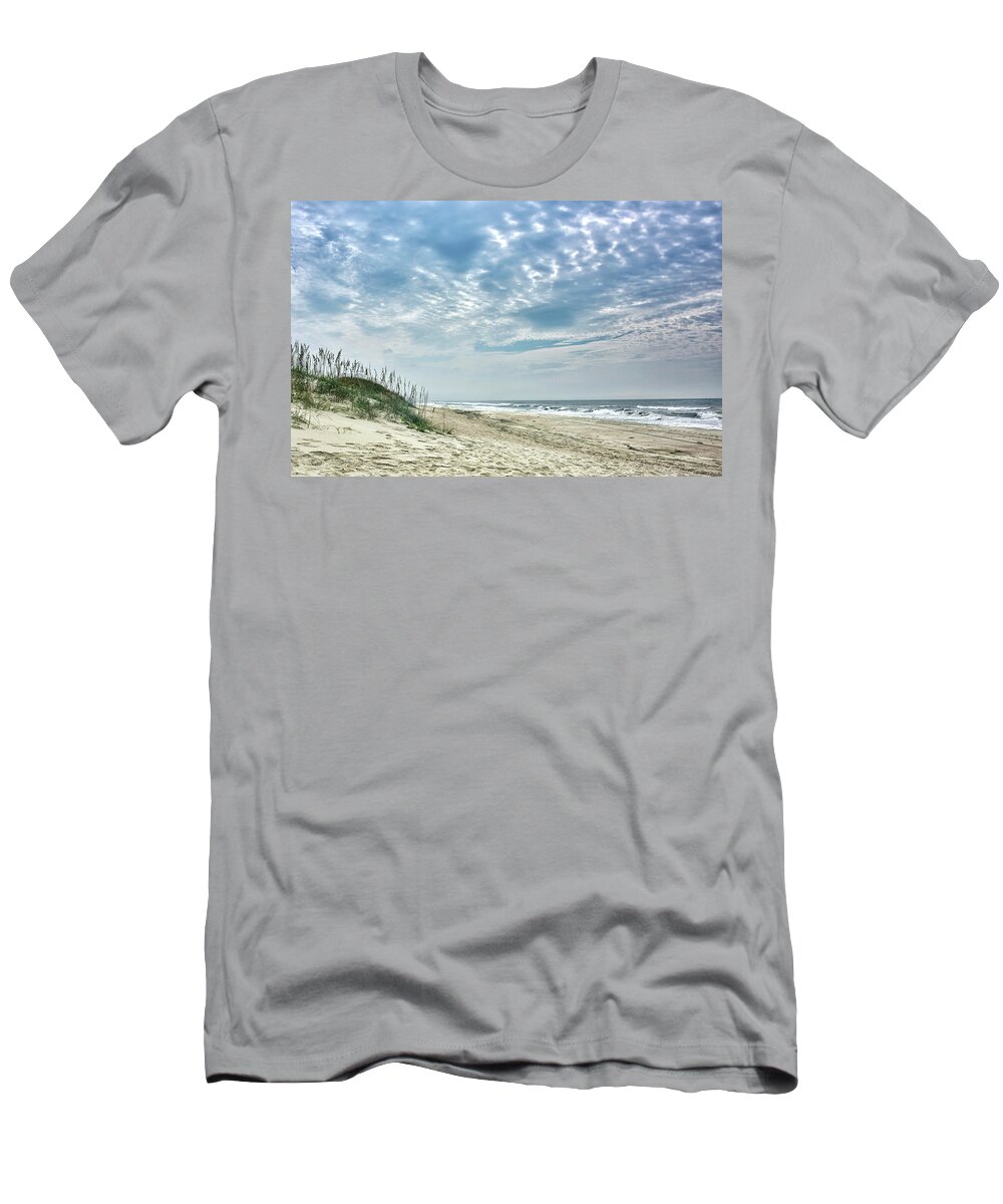 Ocracoke T-Shirt featuring the photograph Ocracoke Island public beach - Outer Banks by Brendan Reals