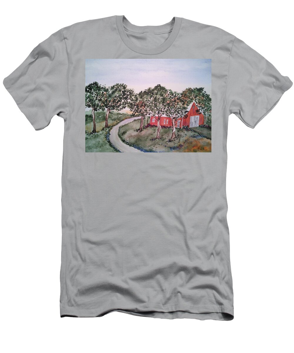 Farm House T-Shirt featuring the painting Old Farm House by Susan Nielsen