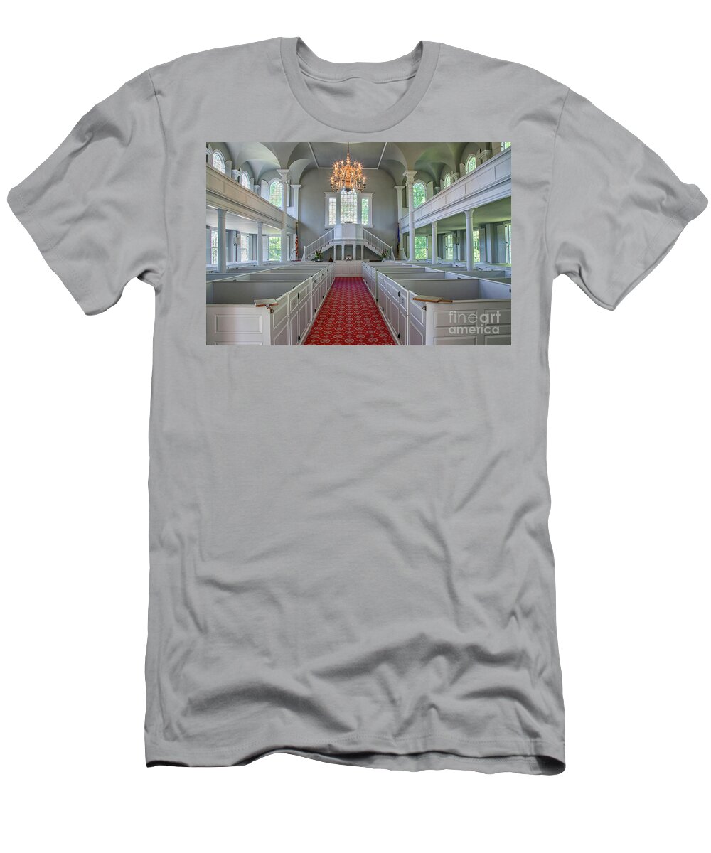 Church T-Shirt featuring the photograph Old First Church Interior by Rod Best