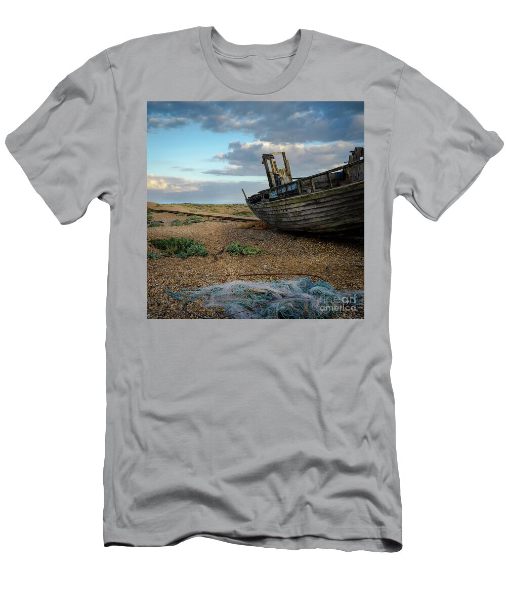 Sea T-Shirt featuring the photograph Old Fishing Boat, Dungeness by Perry Rodriguez