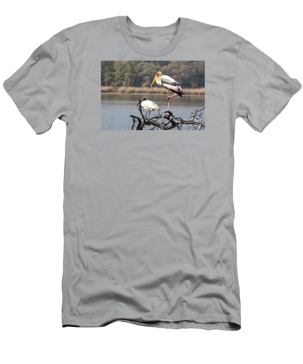 Bird T-Shirt featuring the photograph On one leg by Pravine Chester