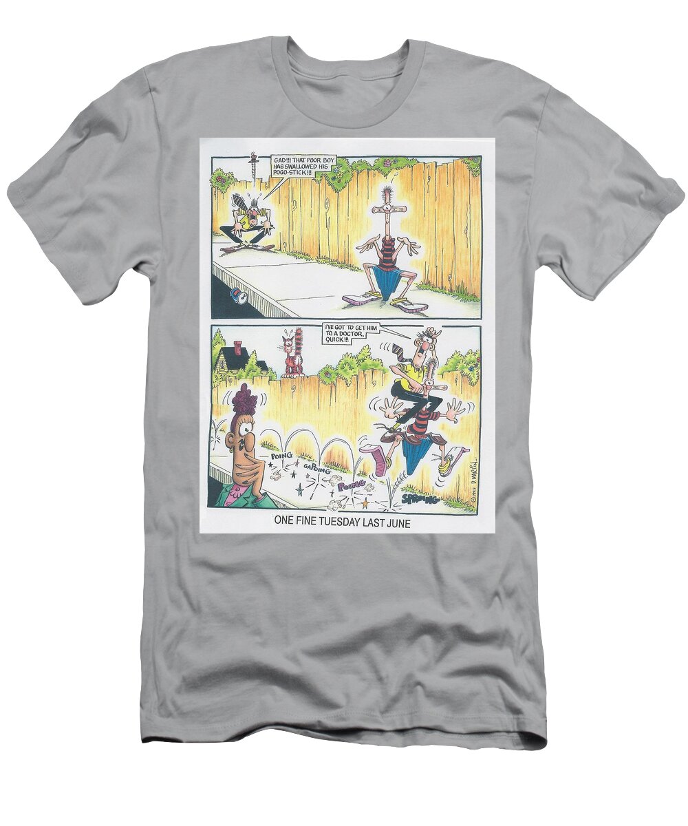 Don Martin Cartoon T-Shirt featuring the painting One Fine Tuesday Last June by Don Martin