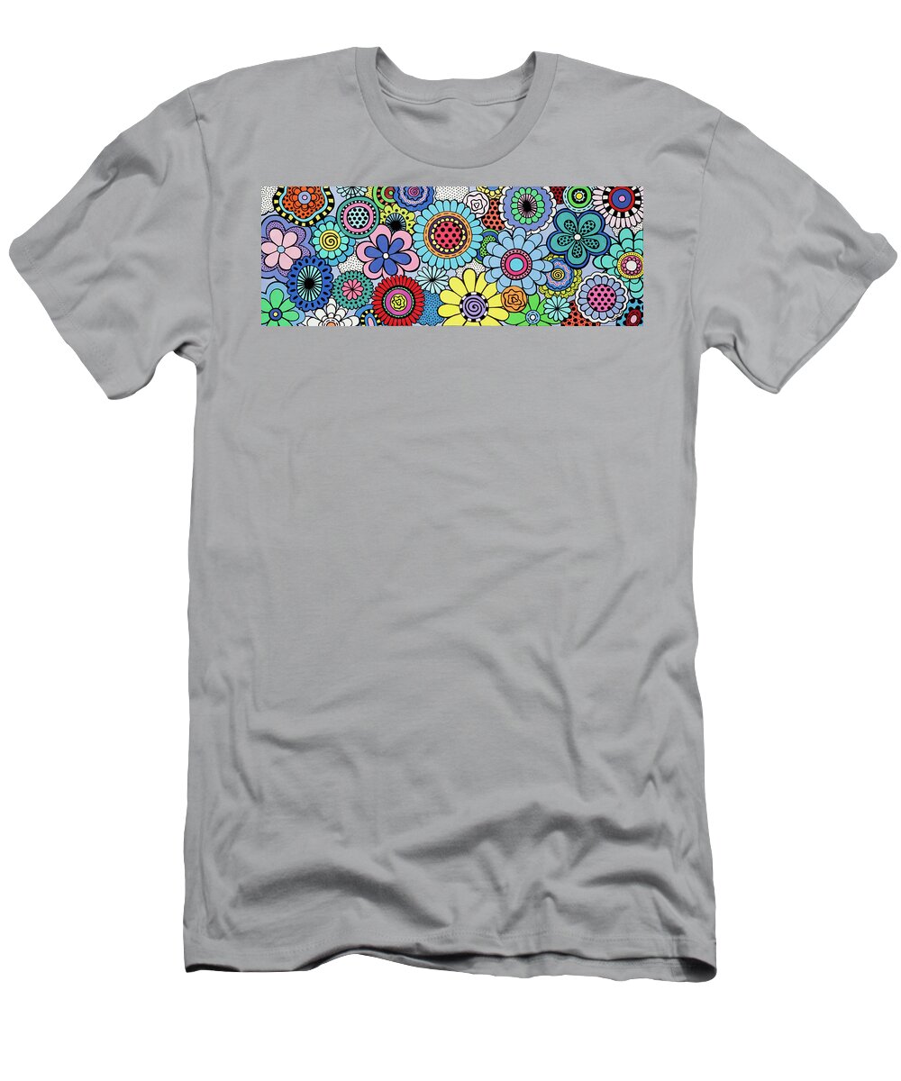 Flowers T-Shirt featuring the painting One Yellow Bloom by Beth Ann Scott