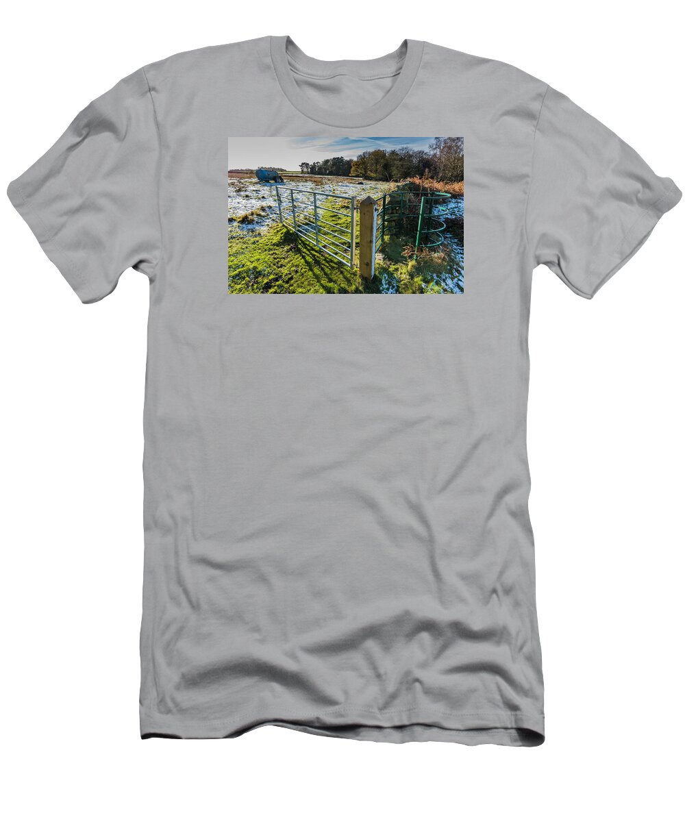 Charnwood T-Shirt featuring the photograph Open Gate by Nick Bywater