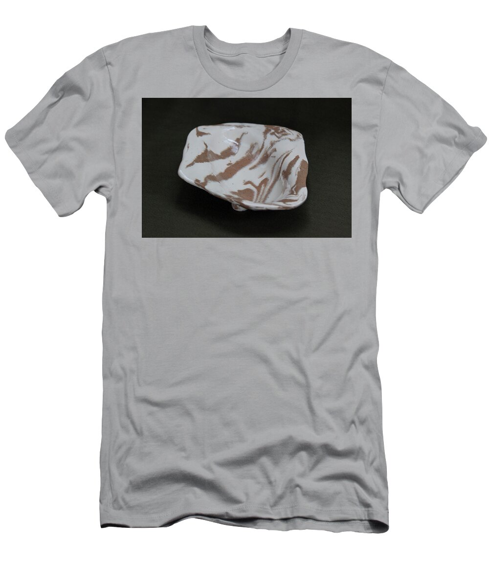 Clay T-Shirt featuring the ceramic art Organic Oval Marbled Ceramic Dish by Suzanne Gaff