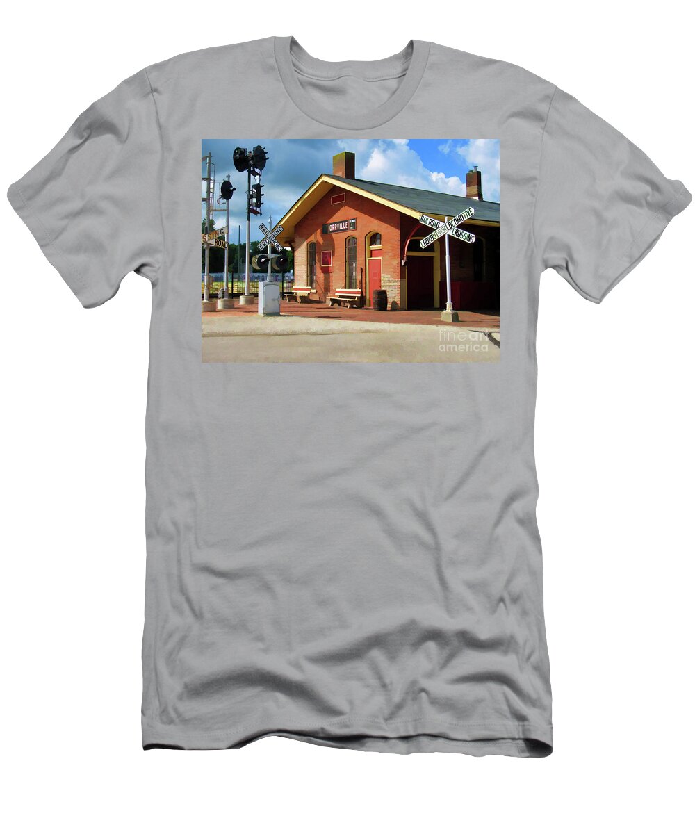 Orrville Ohio T-Shirt featuring the photograph Orrville Train Station by Roberta Byram