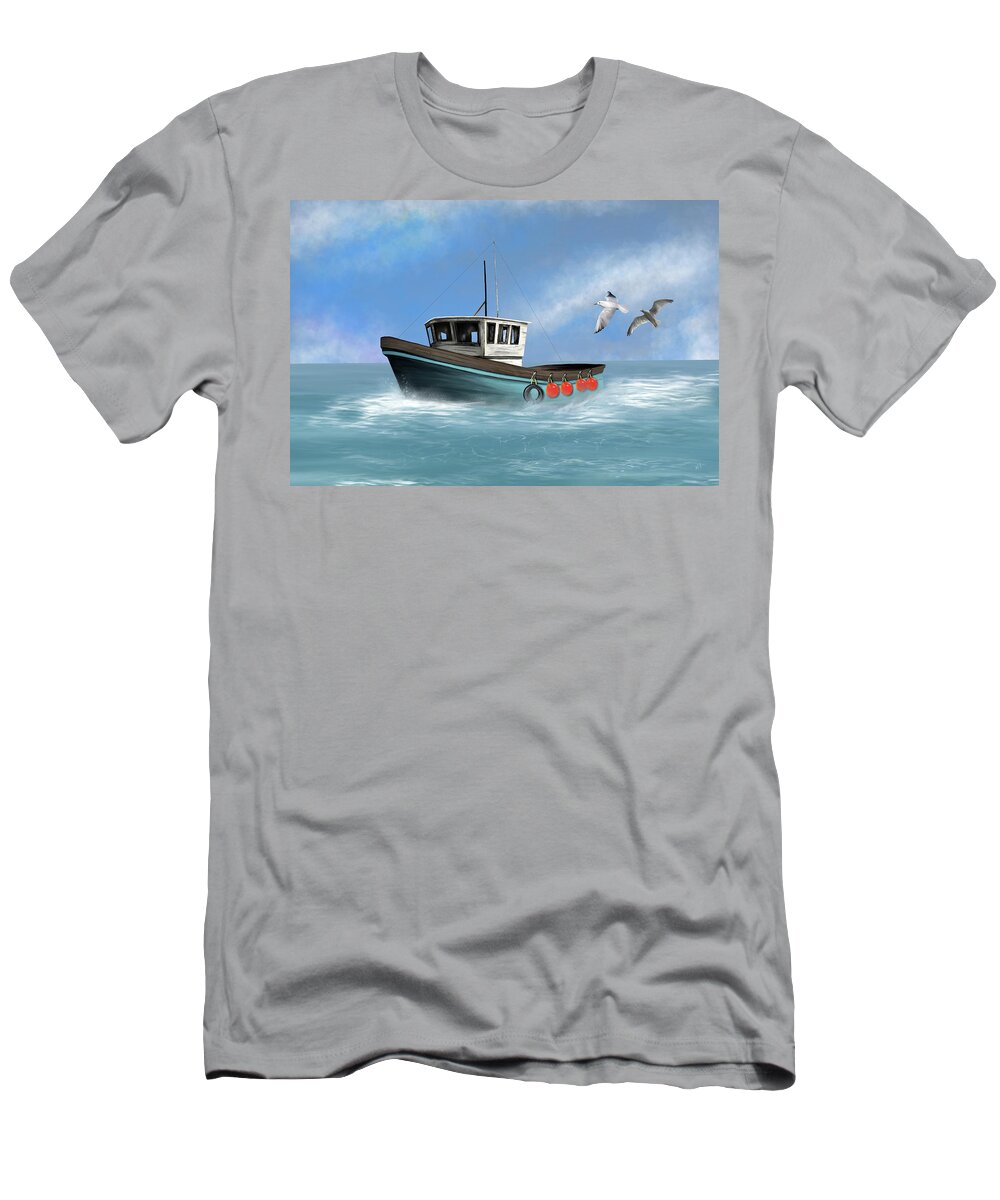 “fishing Boat Osprey” T-Shirt featuring the digital art Osprey by Mark Taylor