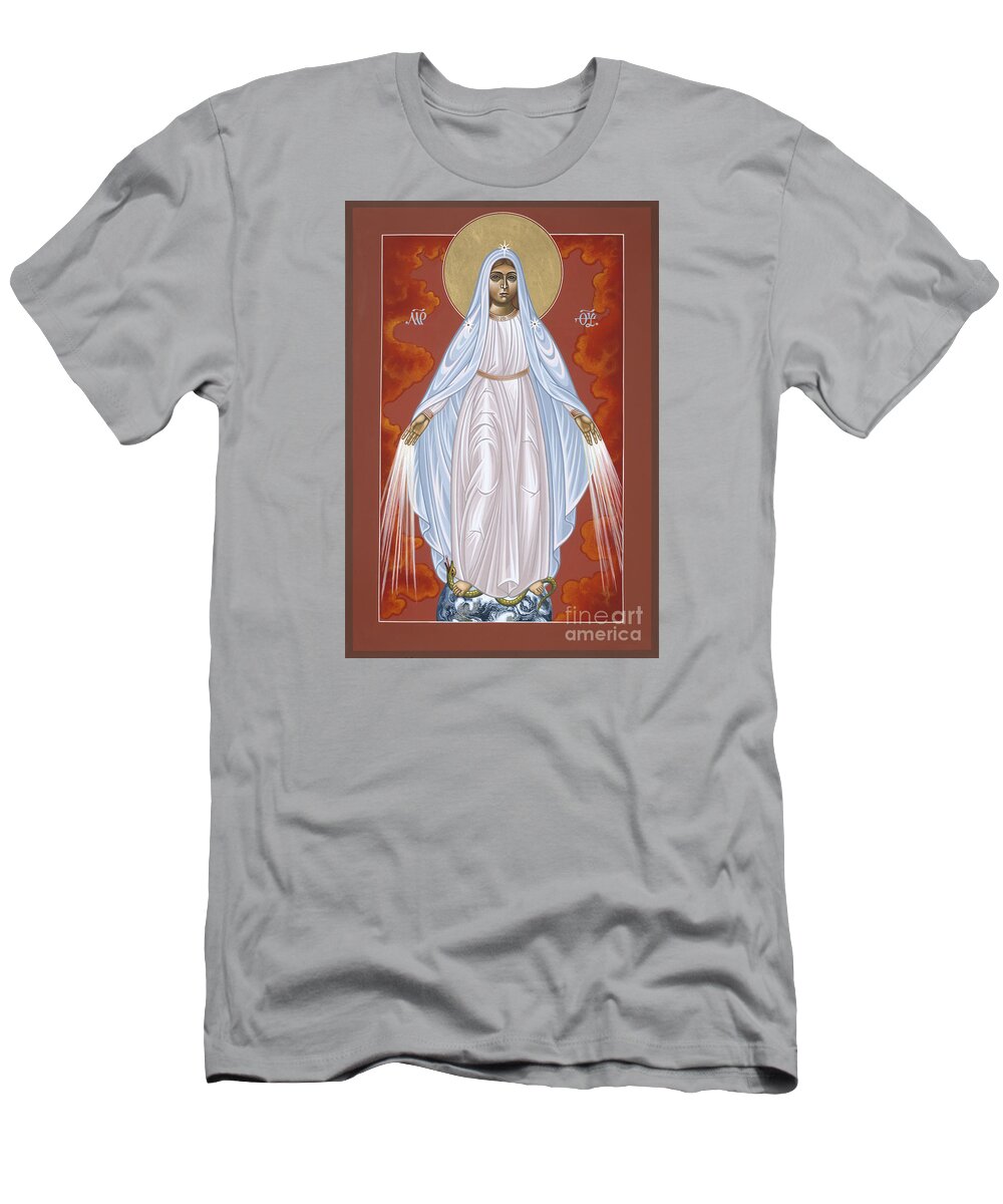 Our Lady Of The Miraculous Medal T-Shirt featuring the painting Our Lady of the Miraculous Medal 061 by William Hart McNichols