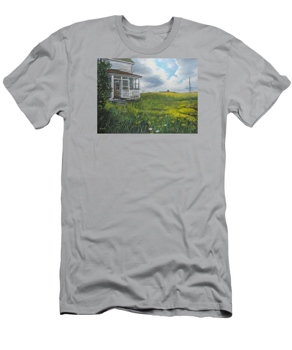 Sault Ste. Marie T-Shirt featuring the painting Out Back by William Brody