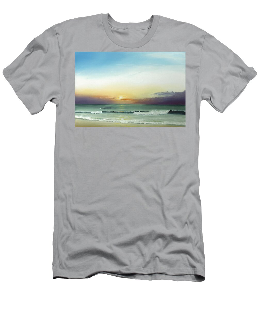 Sunrise T-Shirt featuring the painting East Coast Sunrise by Albert Puskaric